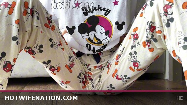 Schoolgirl in Pajamas with Small Tits Masturbates and Squirts Orgasm