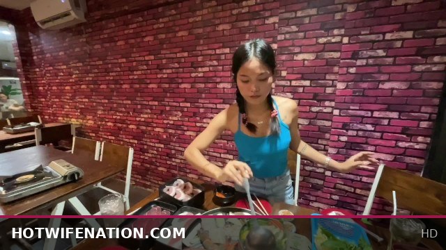 Steamy Post-Dinner Fuck with a Sexy Skinny Beautiful Teen Girl