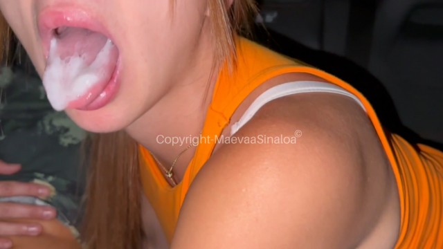 STRANGER CHALLENGE - UBER BLOWJOB - I take and swallow the loads from 3 strangers