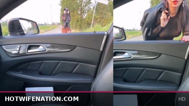 Street hooker gets paid for a rough roadside fuck