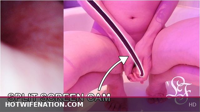 Endoscope POV: Inflated Bladder Peeing Deep in the Bathtub Experience