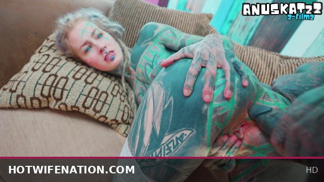 Tattooed Goth Slut Gets Balls Deep Anal Fuck with Facial and ATM Action