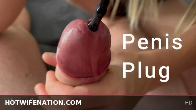 Urethral Penis Plug Insertion Leads to an Intense Huge Cumshot Explosion
