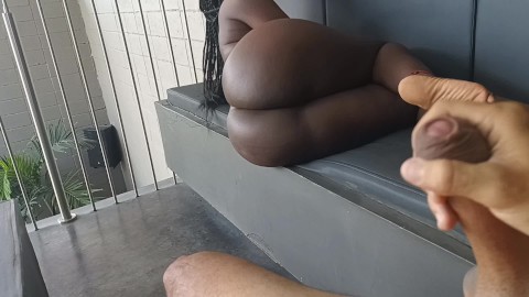 Hot afternoon by the pool with my stunning ebony neighbor goddess