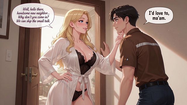 Sexy 40-Year-Old Busty Woman Gets Fucked by Her New Neighbor