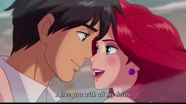 Ariel & Eric Romance in Moon Light alone in Hotel