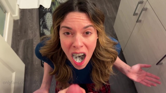 I gargled mouthwash while he finished in my mouth